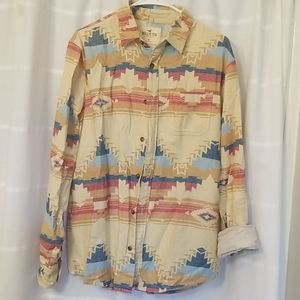 Hollister flannel tribal print button down